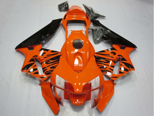 Carene Moto Honda CBR600RR 2003-2004 - Arancia Nero Lucido Tribal
