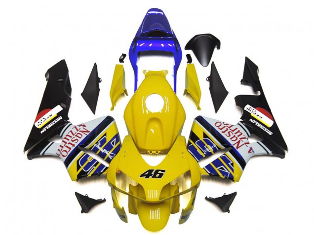 Carene Moto Honda CBR600RR 2003-2004 - Giallo Blu Bianco Nero Lucido Nastro Azzurro 46