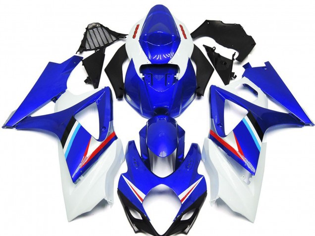 Carene Moto Suzuki GSXR 1000 2007-2008 - Blu Bianco Rosso Nero