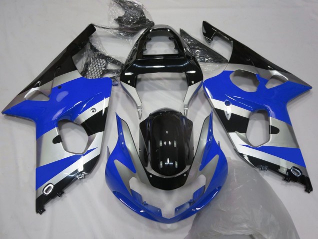 Carene Moto Suzuki GSXR 1000 2000-2002 - Blu Argento Nero OEM Stile