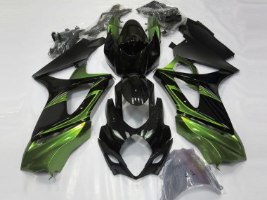 Carene Moto Suzuki GSXR 1000 2007-2008 - Nero Lucido Verde