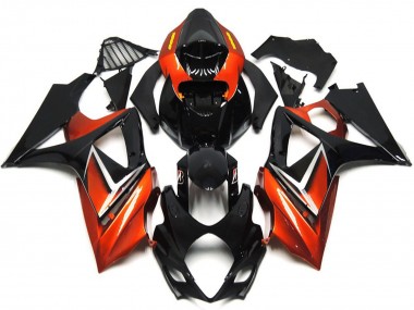 Carene Moto Suzuki GSXR 1000 2007-2008 - Nero Lucido Arancia