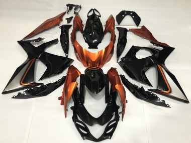 Carene Moto Suzuki GSXR 1000 2009-2016 - Nero Lucido Shiny Arancia