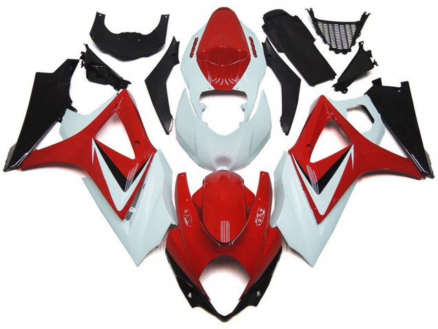 Carene Moto Suzuki GSXR 1000 2007-2008 - Bianco Rosso Nero OEM Stile
