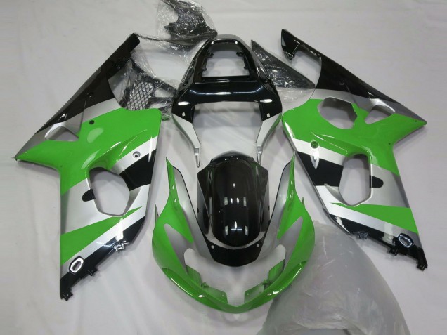 Carene Moto Suzuki GSXR 1000 2000-2002 - Verde Argento Nero Lucido OEM Stile