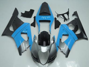 Carene Moto Suzuki GSXR 1000 2003-2004 - Azzurro Chiaro Argento Nero