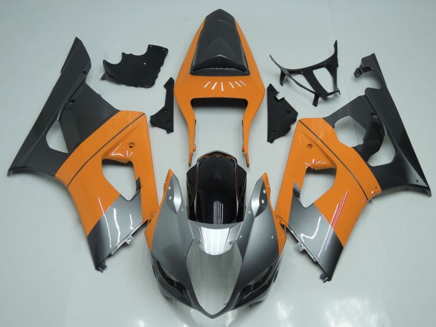 Carene Moto Suzuki GSXR 1000 2003-2004 - Arancia Chiaro Argento Nero