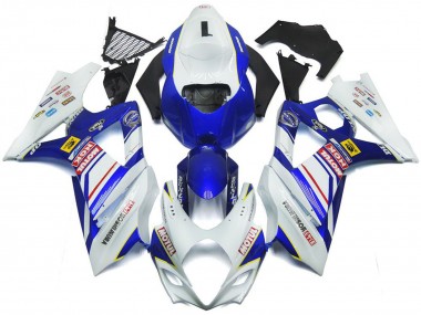 Carene Moto Suzuki GSXR 1000 2007-2008 - Bianco Blu Rosso Giallo