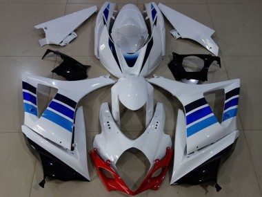 Carene Moto Suzuki GSXR 1000 2007-2008 - Bianco Blu OEM Stile