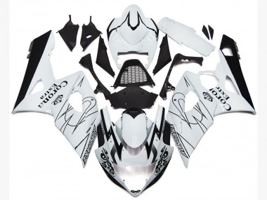Carene Moto Suzuki GSXR 1000 2005-2006 - Bianco Nero Corona OEM Stile