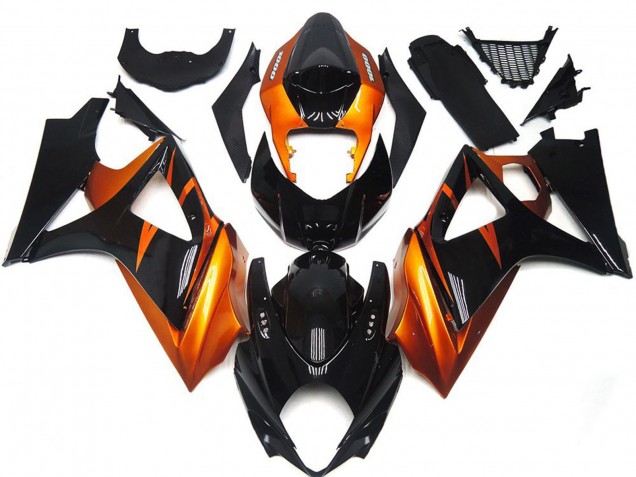Carene Moto Suzuki GSXR 1000 2007-2008 - Arancia Nero Lucido