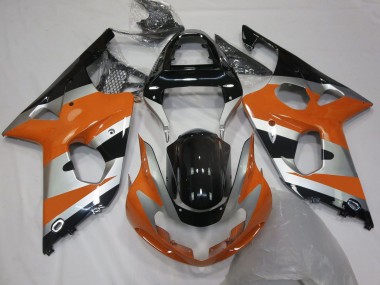 Carene Moto Suzuki GSXR 1000 2000-2002 - Arancia Argento Nero Lucido OEM Stile