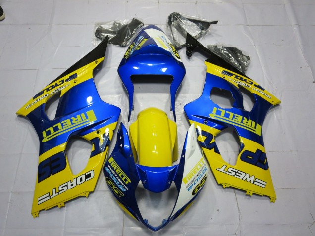 Carene Moto Suzuki GSXR 1000 2003-2004 - Blu Giallo Nero Pirelli