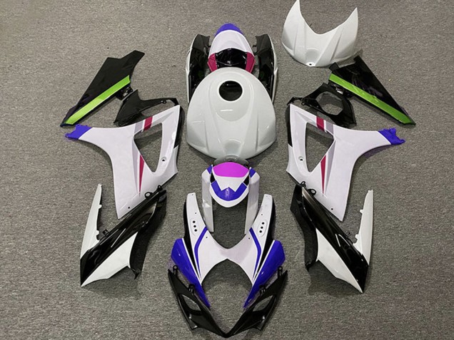 Carene Moto Suzuki GSXR 1000 2007-2008 - Bianco Blu Verde Nero Corsa