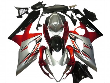 Carene Moto Suzuki GSXR 1000 2005-2006 - Rosso Argento Nero