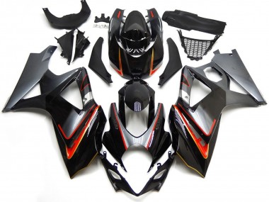 Carene Moto Suzuki GSXR 1000 2007-2008 - Nero Lucido Rosso Argento