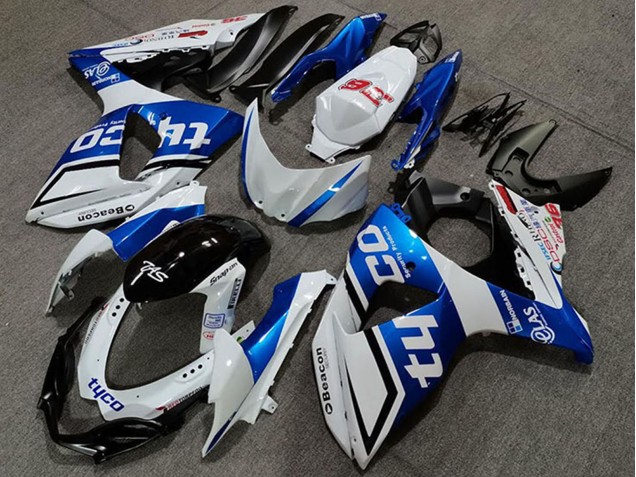 Carene Moto Suzuki GSXR 1000 2009-2016 - Bianco Blu Nero Tyco
