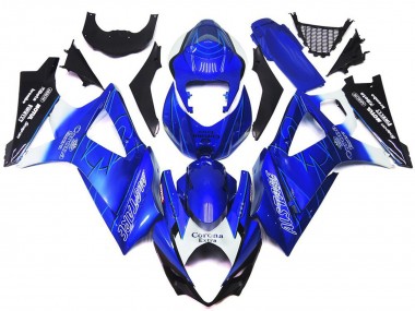 Carene Moto Suzuki GSXR 1000 2007-2008 - Blu Bianco Nero Corona