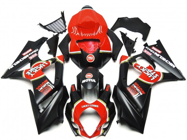 Carene Moto Suzuki GSXR 1000 2007-2008 - Rosso Nero Lucky Strike