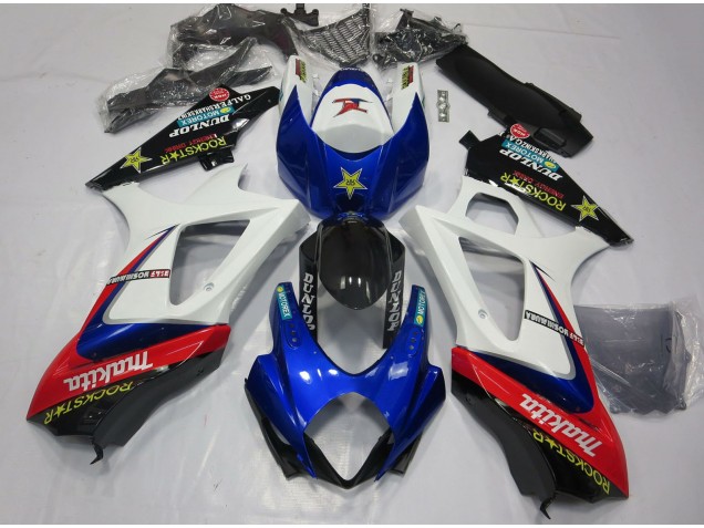 Carene Moto Suzuki GSXR 1000 2007-2008 - Bianco Blu Rosso Nero Rockstar