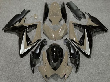 Carene Moto Suzuki GSXR 600 / GSXR 750 2006-2007 - Abbronzatura del Deserto Argento Nero Lucido OEM Stile
