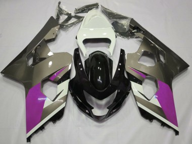 Carene Moto Suzuki GSXR 600 / GSXR 750 2004-2005 - Bianco Rosa Grigio Nero Lucido