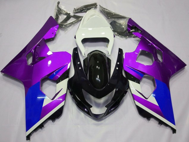 Carene Moto Suzuki GSXR 600 / GSXR 750 2004-2005 - Bianco Viola Blu Nero Lucido