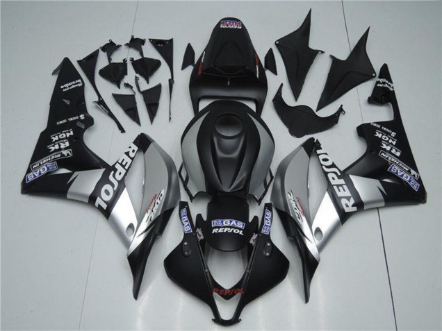 Carene Moto Honda CBR600RR 2007-2008 - Nero Opaco Argento Grigio Repsol