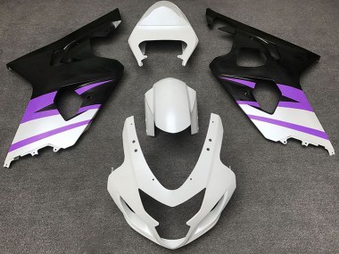 Carene Moto Suzuki GSXR 600 / GSXR 750 2004-2005 - Bianco Viola Nero Opaco