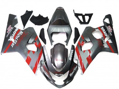 Carene Moto Suzuki GSXR 600 / GSXR 750 2004-2005 - Argento Rosso MoviStar
