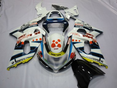 Carene Moto Suzuki GSXR 600 / GSXR 750 2001-2003 - Bianco Blu Rosso Giallo Spots