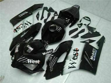 Carene Moto Honda CBR1000RR 2004-2005 - Nero Lucido Bianco West Mobil Michelin