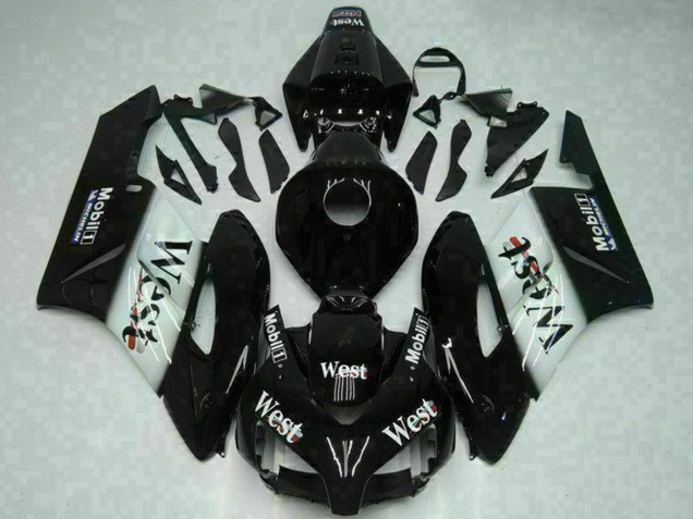 Carene Moto Honda CBR1000RR 2004-2005 - Nero Lucido Bianco West Mobil Michelin