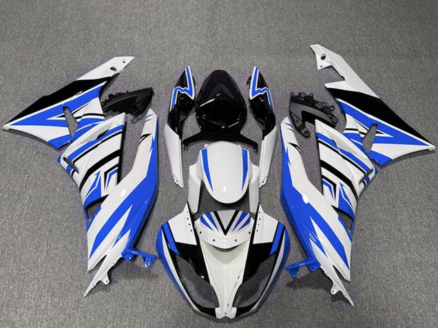 Carene Moto Kawasaki ZX6R 2009-2012 - Bianco Blu Nero Zag