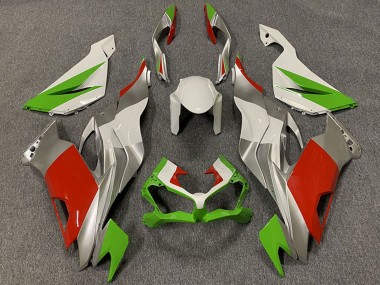 Carene Moto Kawasaki ZX6R 2019-2022 - Bianco Argento Verde Rosso