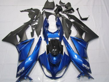 Carene Moto Kawasaki ZX6R 2009-2012 - Blu Nero Lucido Nero Opaco Bianco Ninja