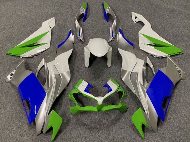 Carene Moto Kawasaki ZX6R 2019-2022 - Bianco Argento Verde Blu