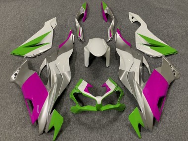 Carene Moto Kawasaki ZX6R 2019-2022 - Bianco Argento Verde Rosa