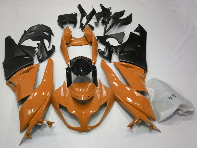 Carene Moto Kawasaki ZX6R 2009-2012 - Arancia Nero Lucido Nero Opaco