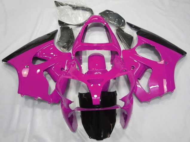 Carene Moto Kawasaki ZX6R 2000-2002 - Rosa Nero Lucido