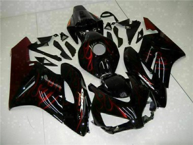 Carene Moto Honda CBR1000RR 2004-2005 - Nero Lucido Rosso Fiamma