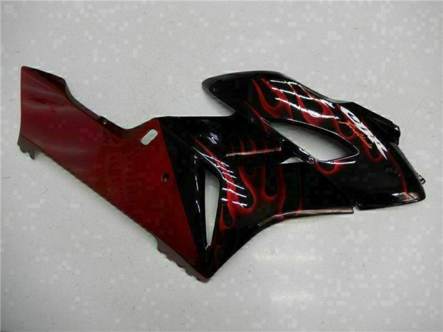 Carene Moto Honda CBR1000RR 2004-2005 - Nero Lucido Rosso Fiamma