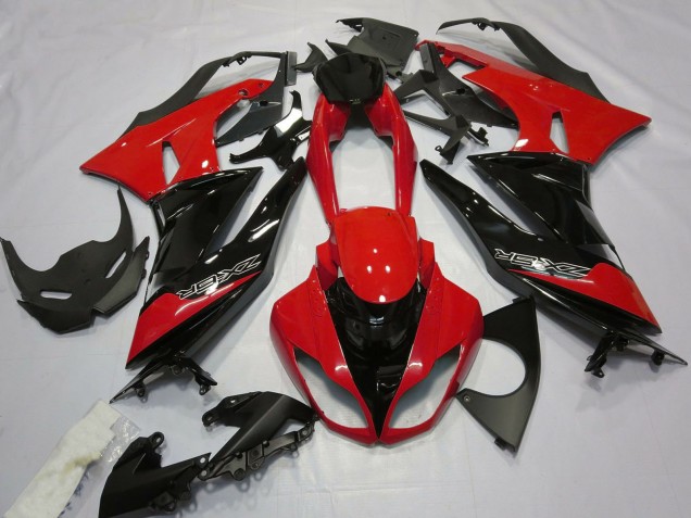 Carene Moto Kawasaki ZX6R 2009-2012 - Rosso Nero Lucido