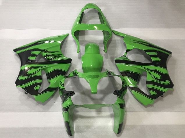 Carene Moto Kawasaki ZX6R 2000-2002 - Verde Nero Fiamma