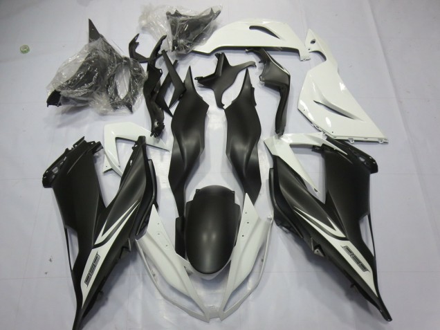 Carene Moto Kawasaki ZX6R 2013-2018 - Bianco Nero Opaco