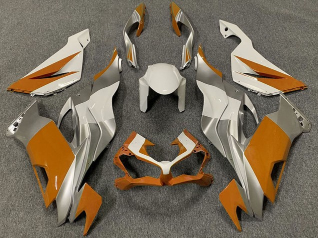 Carene Moto Kawasaki ZX6R 2019-2022 - Bianco Argento Arancia