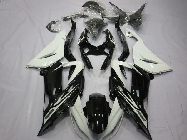 Carene Moto Kawasaki ZX6R 2013-2018 - Bianco Nero Lucido