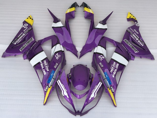 Carene Moto Kawasaki ZX6R 2013-2018 - Viola Giallo Bianco Blu