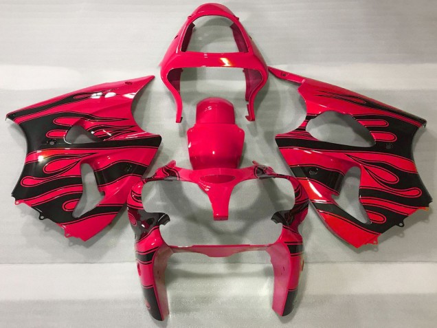 Carene Moto Kawasaki ZX6R 2000-2002 - Rosso Nero Fiamma