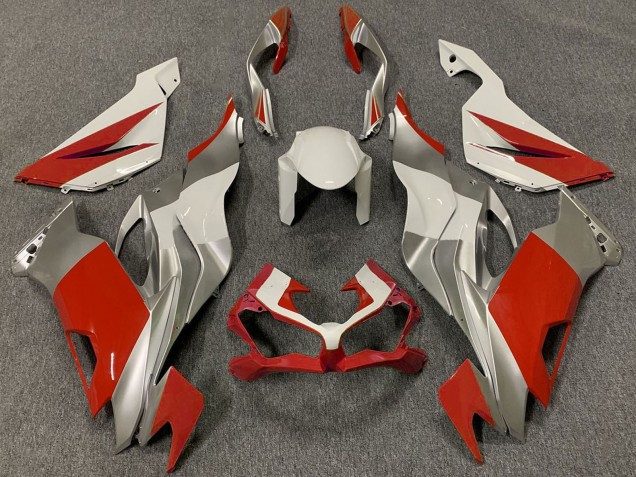 Carene Moto Kawasaki ZX6R 2019-2022 - Bianco Argento Rosso
